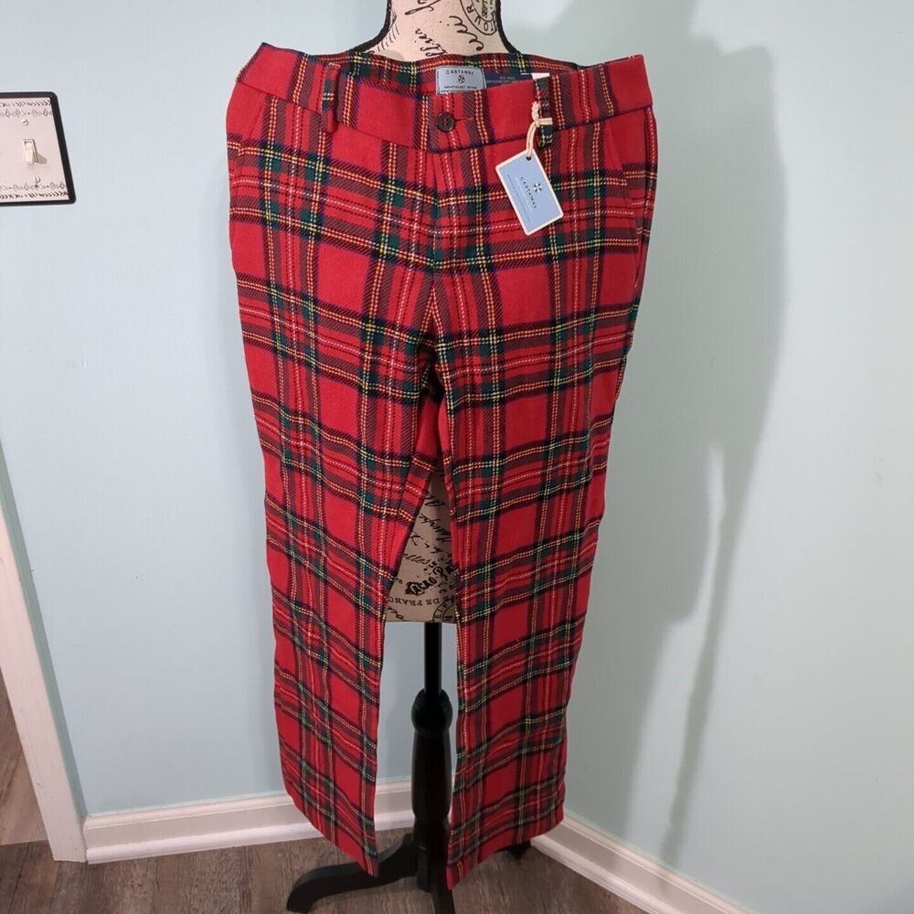 CASTAWAY NANTUCKET 6 Wool Pants Tartan Plaid Christmas new with tags